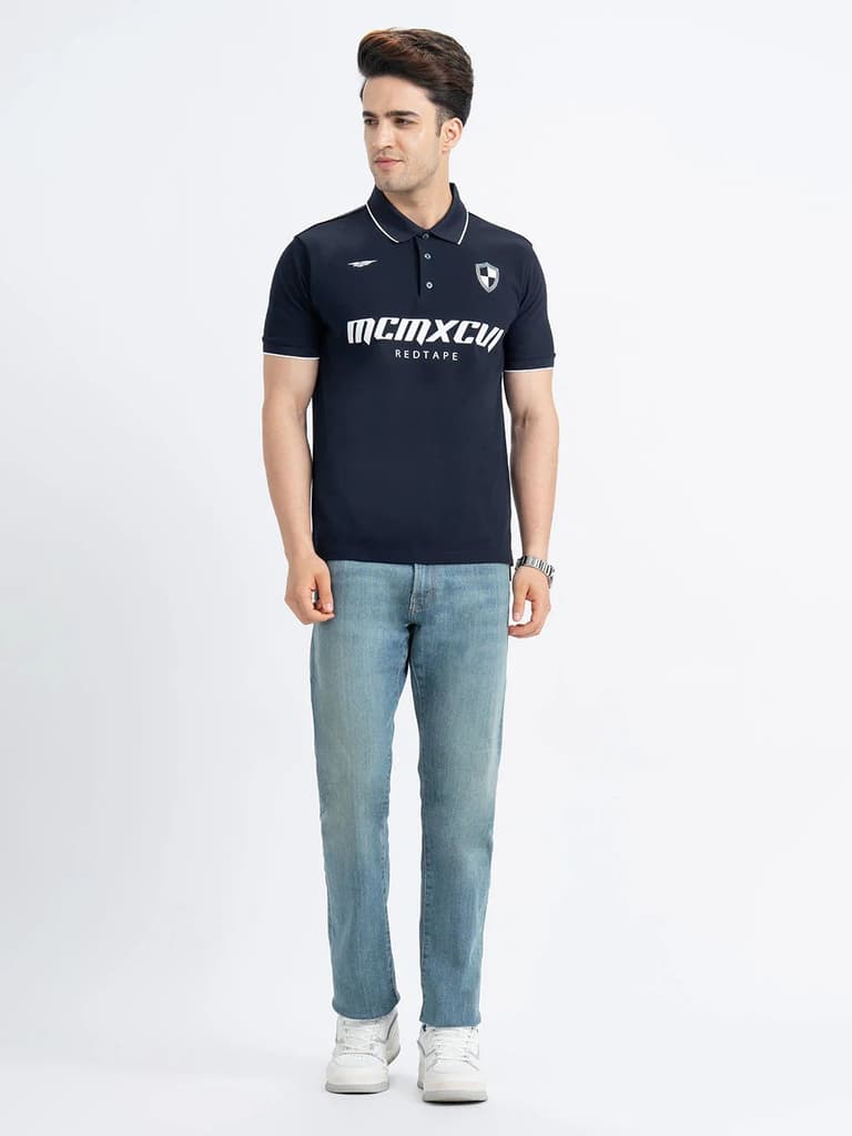 Polo T Shirts for Men in Dark Navy | Half Sleeve T Shirt — photo 5