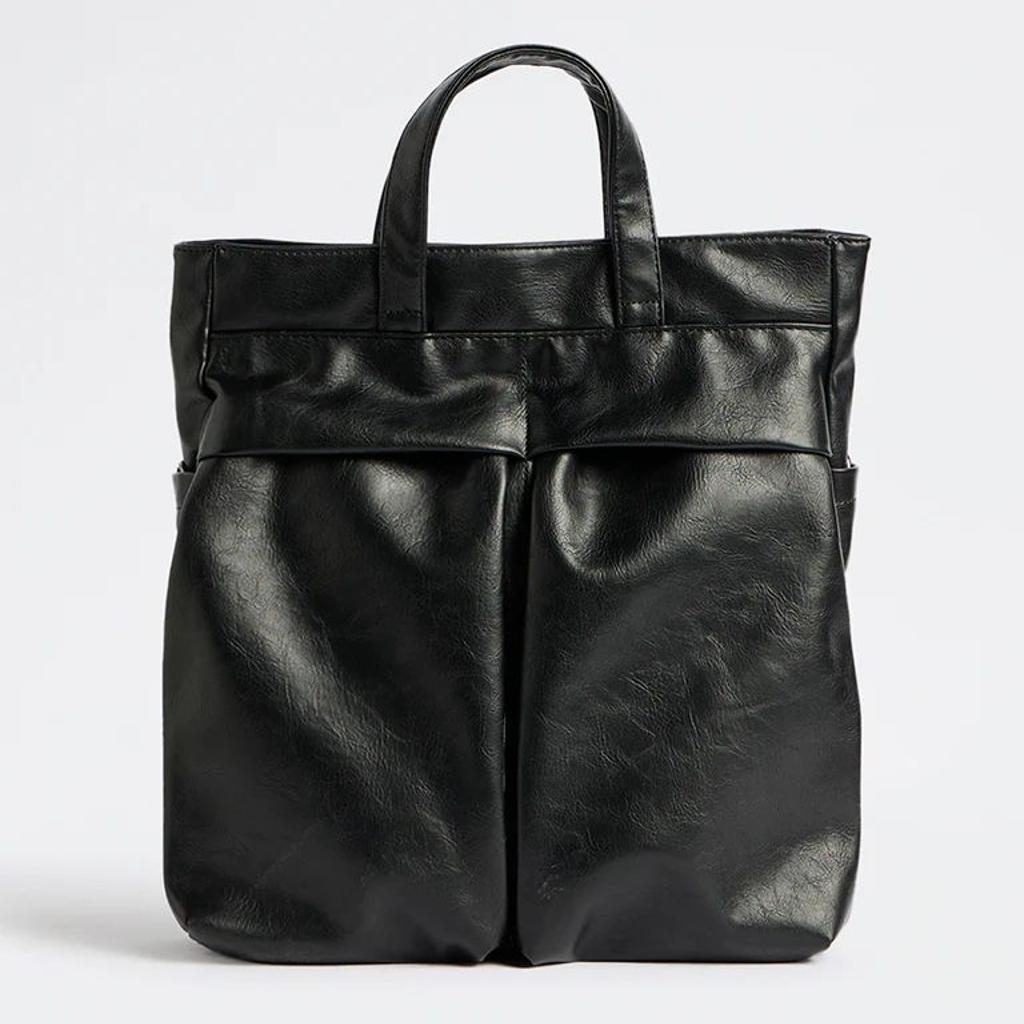 Westside Black Textured Tote Bag