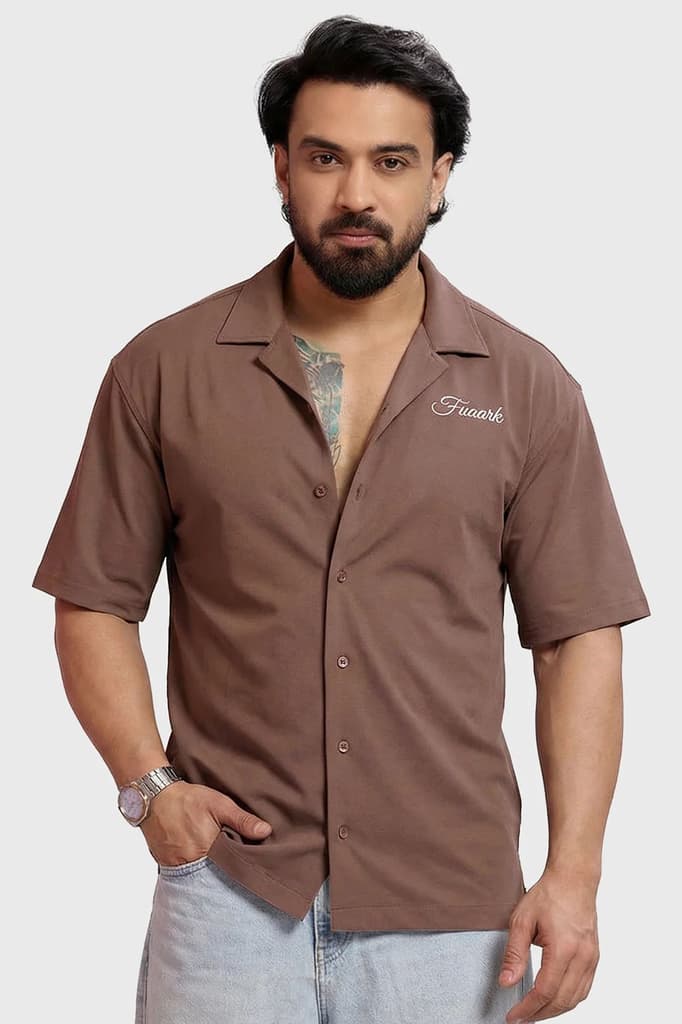 Ashline Oversized Shirt Mocha — photo 4