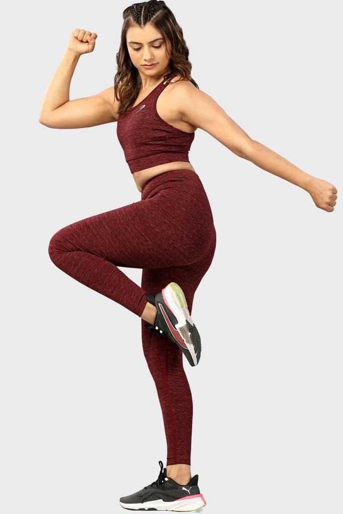 Essential Melange Leggings Maroon — photo 4