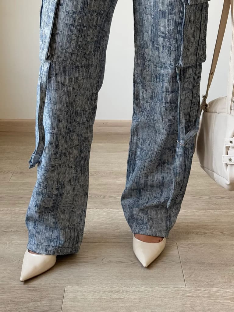 High-End Bamboo Texture Jacquard Cargo Pants — photo 5