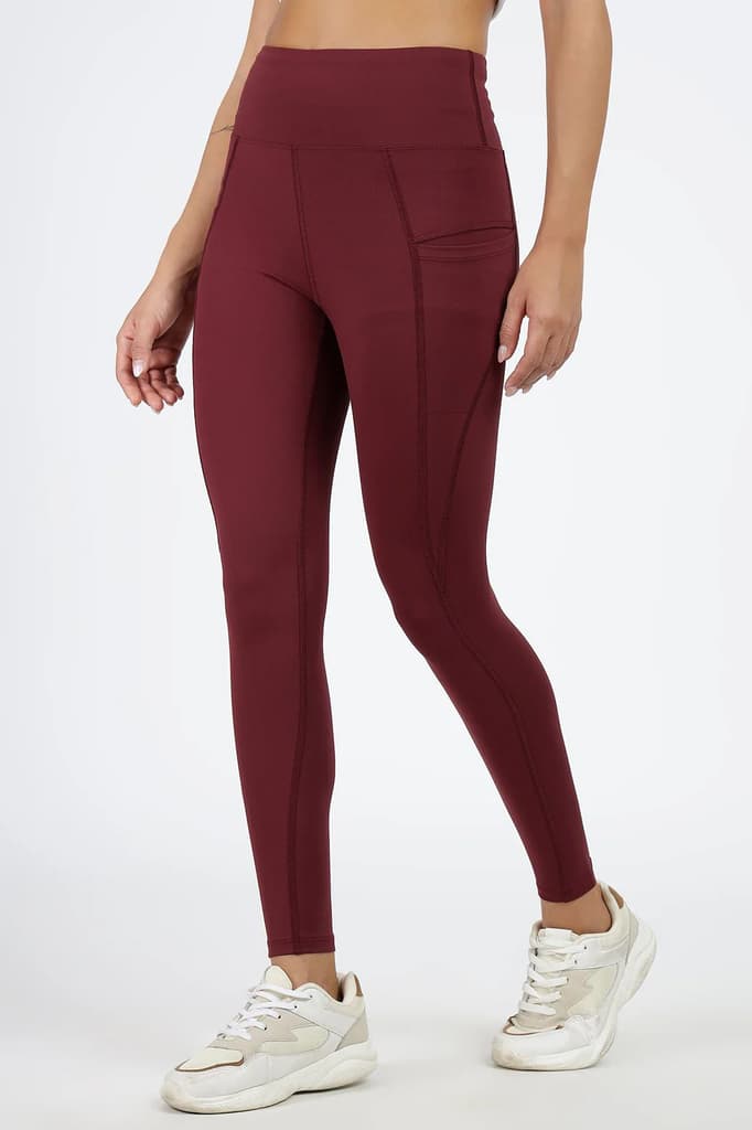 Timeless Nylon Leggings Maroon — XS