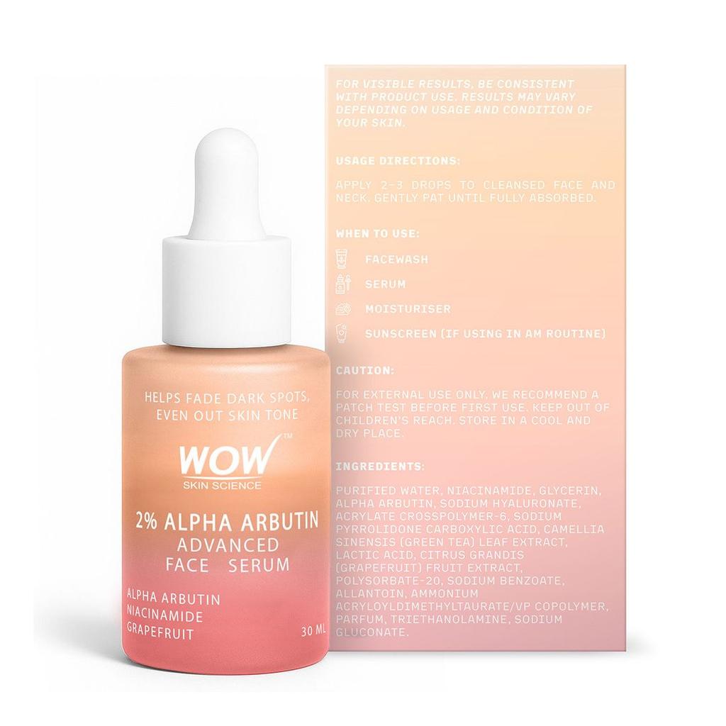 2% Alpha Arbutin Advanced Face Serum Fades Dark Spots & Evens Skin