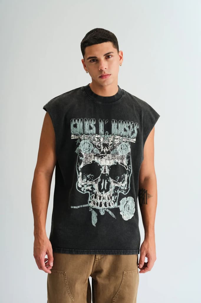 Faded Guns N Roses Oversized Tank — photo 5