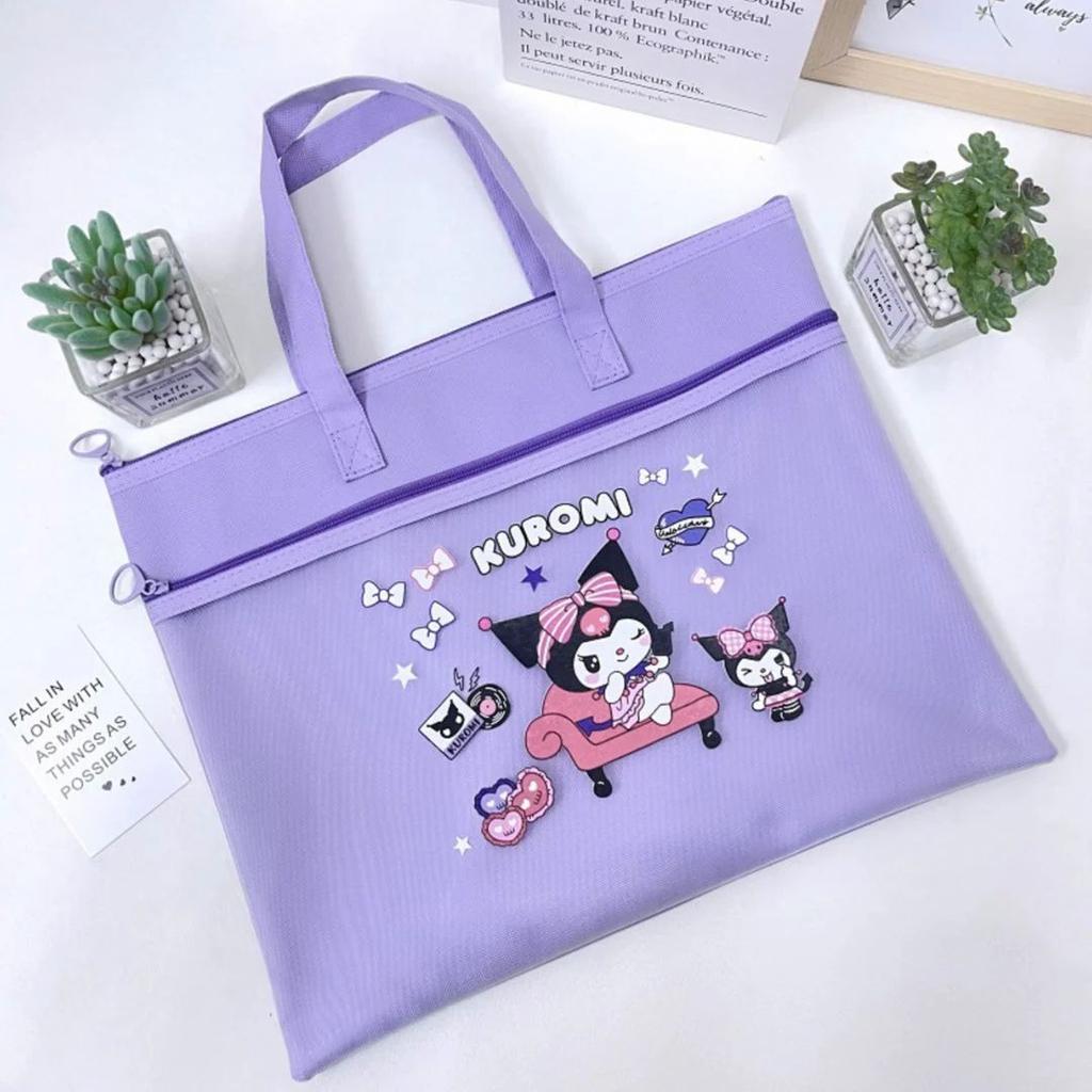 Kuromi Theme Tote Bag | Stylish Zipped Canvas Bag — photo 2