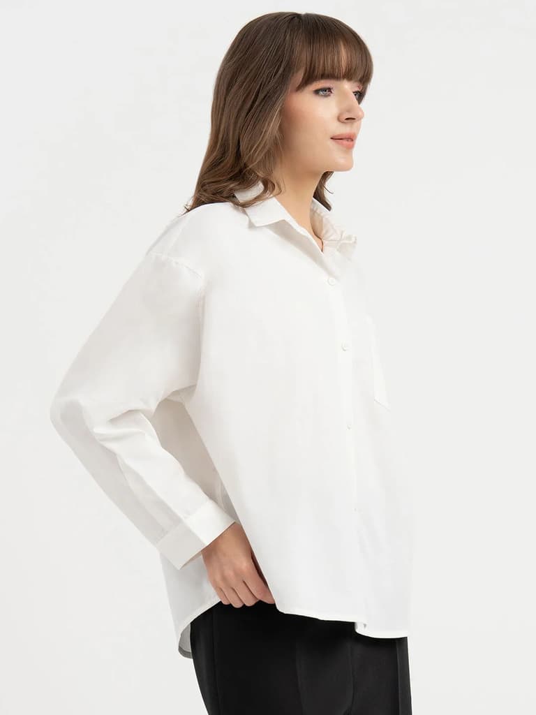 Shirts for Women in White | Graphic Full Sleeve Shirt — photo 6