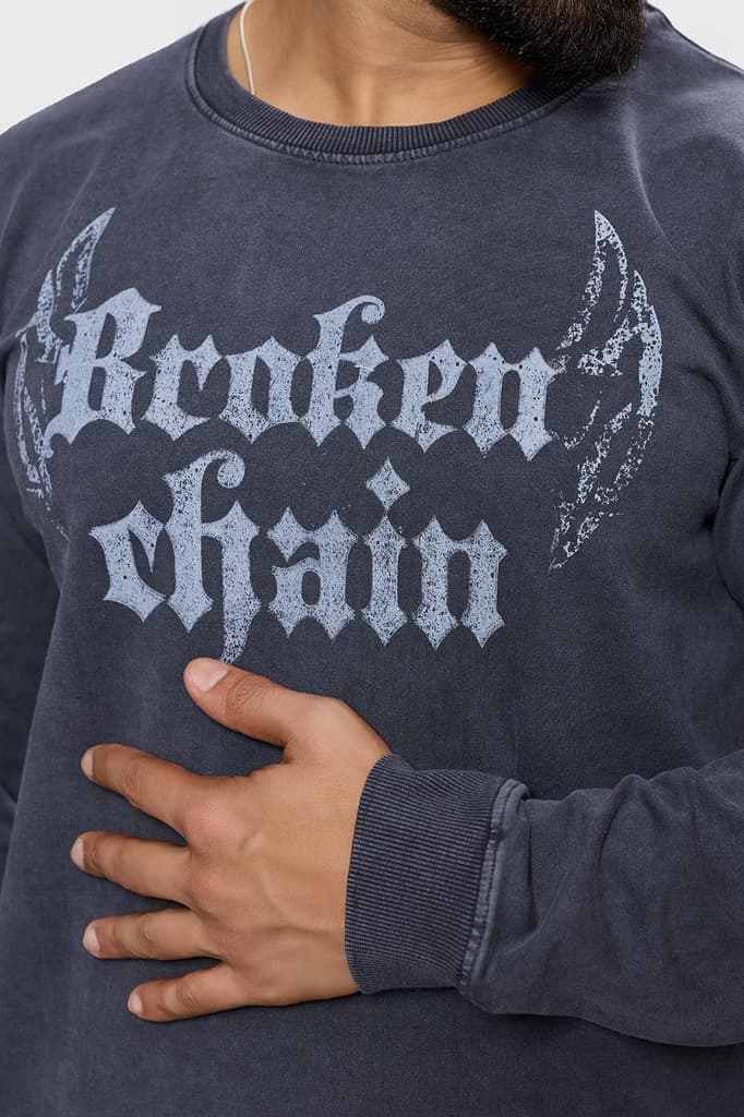 Shadow Washed Sweatshirt Dark Grey — photo 4