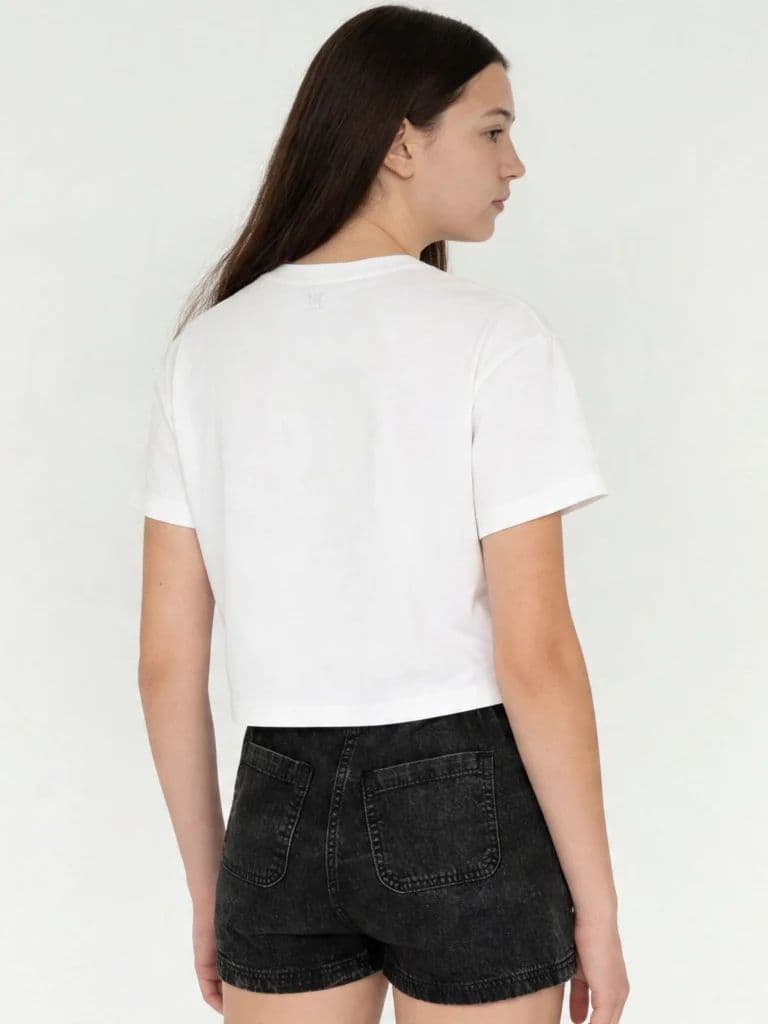 Y&F Kids Girls White Printed Cotton T-Shirt — photo 3