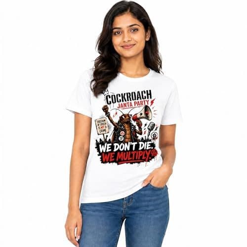 Cockroach Janta Party Graphic Printed T-Shirt | Unisex for Men & Women | Classic Fit Graphic Print| | 100% Cotton — photo 7