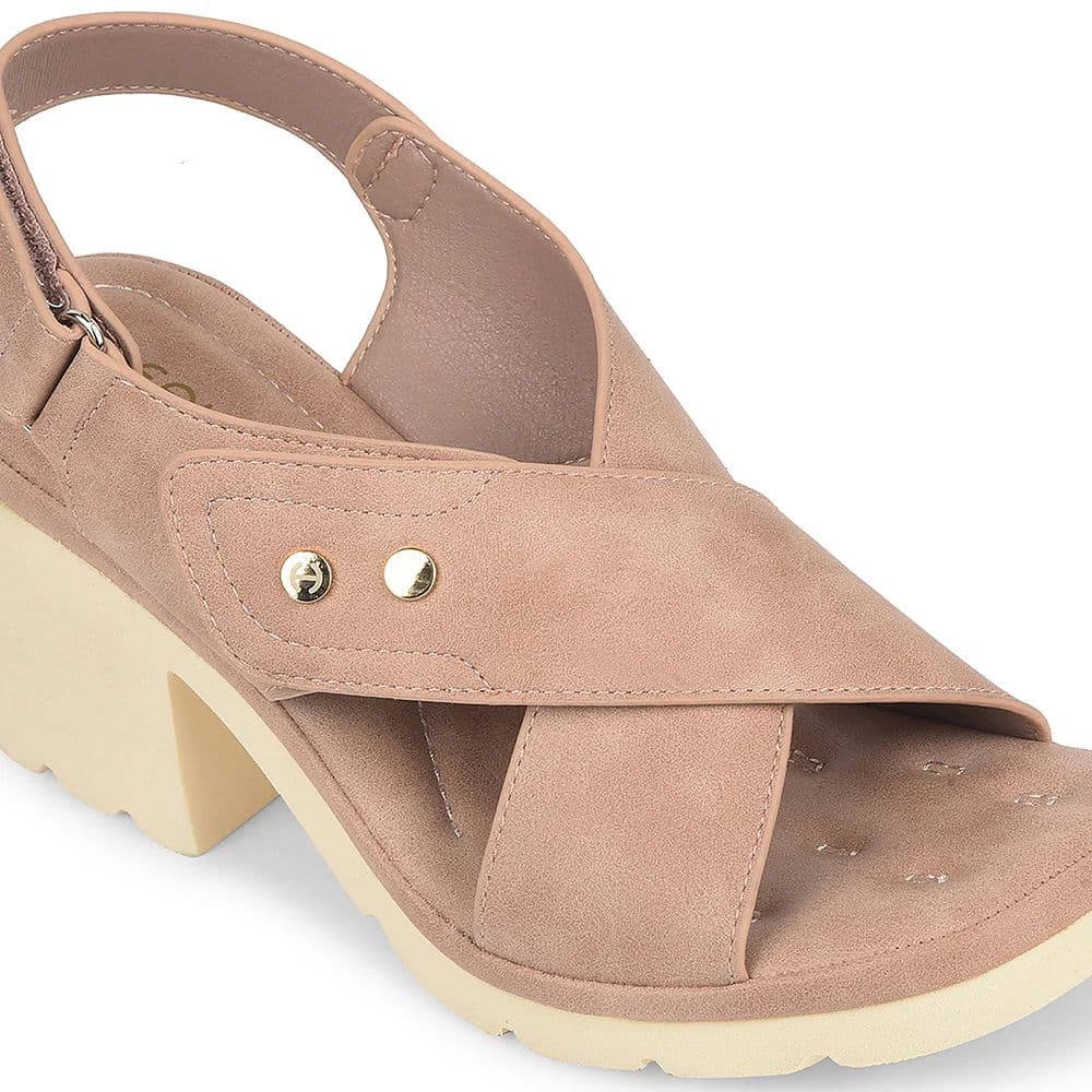 Healers Pink Casual Block Heel Sandal For Women ZQ-DM-16 By Liberty — photo 4