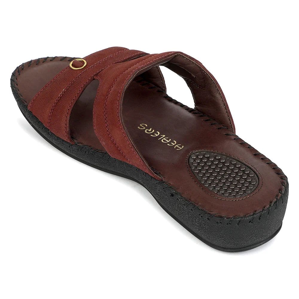 Healers Maroon Casual Flat Sandal for Women JFL-80 by Liberty — photo 4