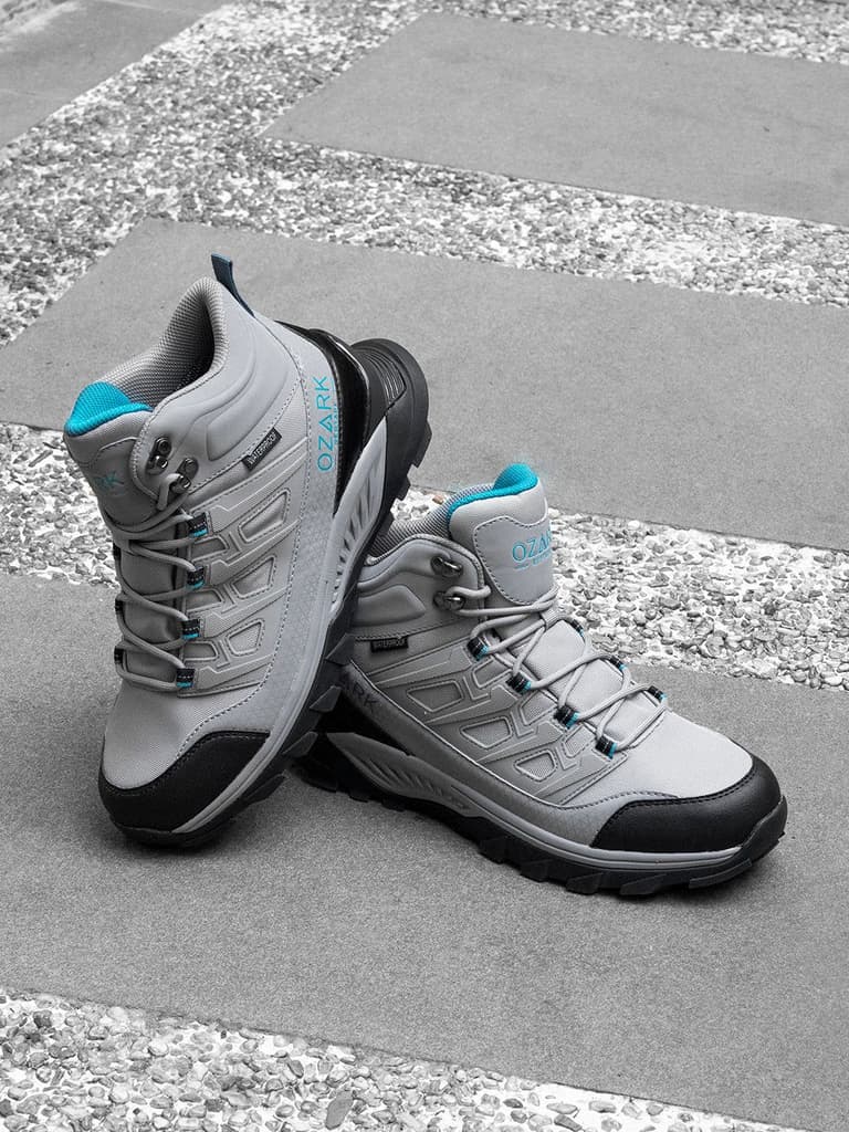 Light Grey Trekking Shoes for Men | High-Top Outdoor — photo 6