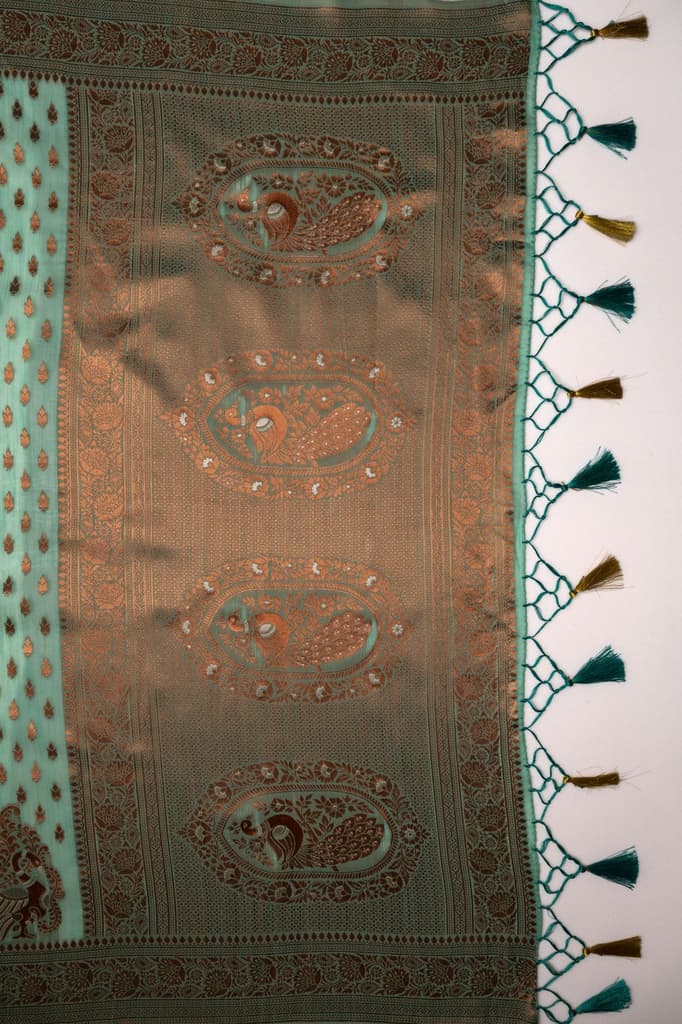 Mimosa Women's Woven Design Banarasi Style Art Silk Saree With Blouse Piece : SA00001809RMFREE — photo 7