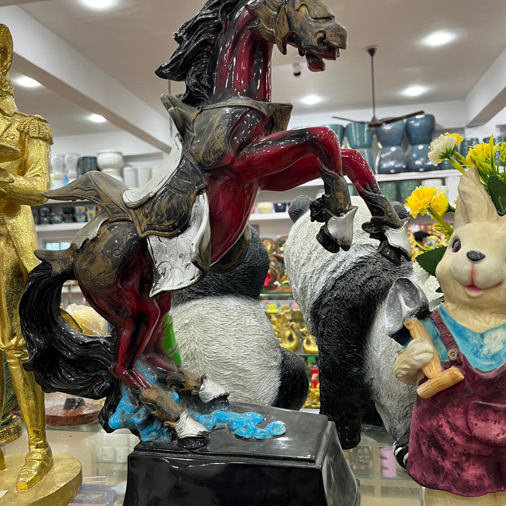 Horse Figurine | Statue | Bronze | Red