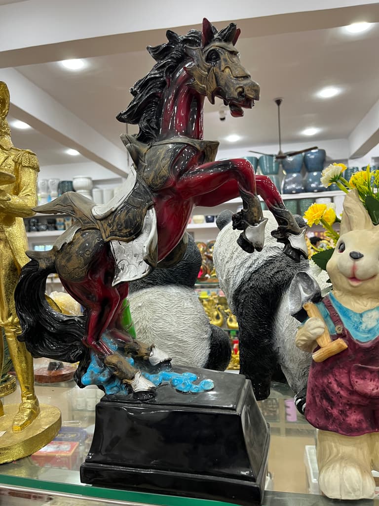 Horse Figurine | Statue | Bronze | Red