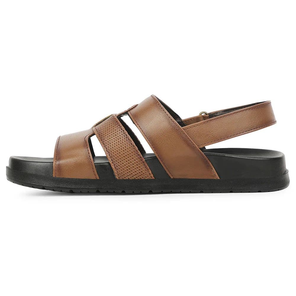 Healers Tan Casual Flat Sandal for Men LEEKSER-1E by Liberty — photo 4