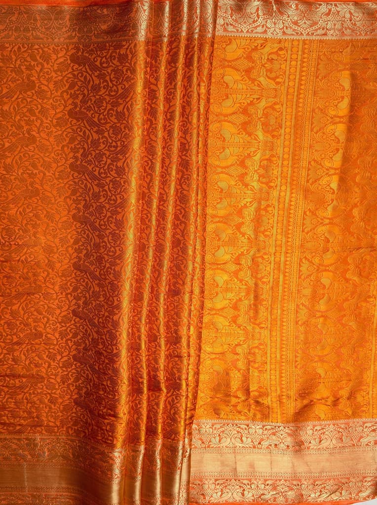 MIMOSA Women's Woven Design Banarasi Style Art Silk Saree with Blouse Piece - Peach ( SA00003132PCFREE ) — photo 7