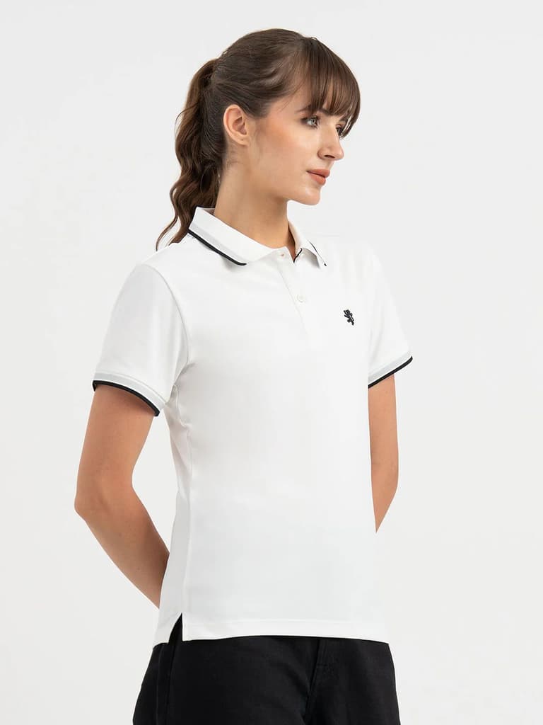 White Polo T Shirt for Women — photo 6