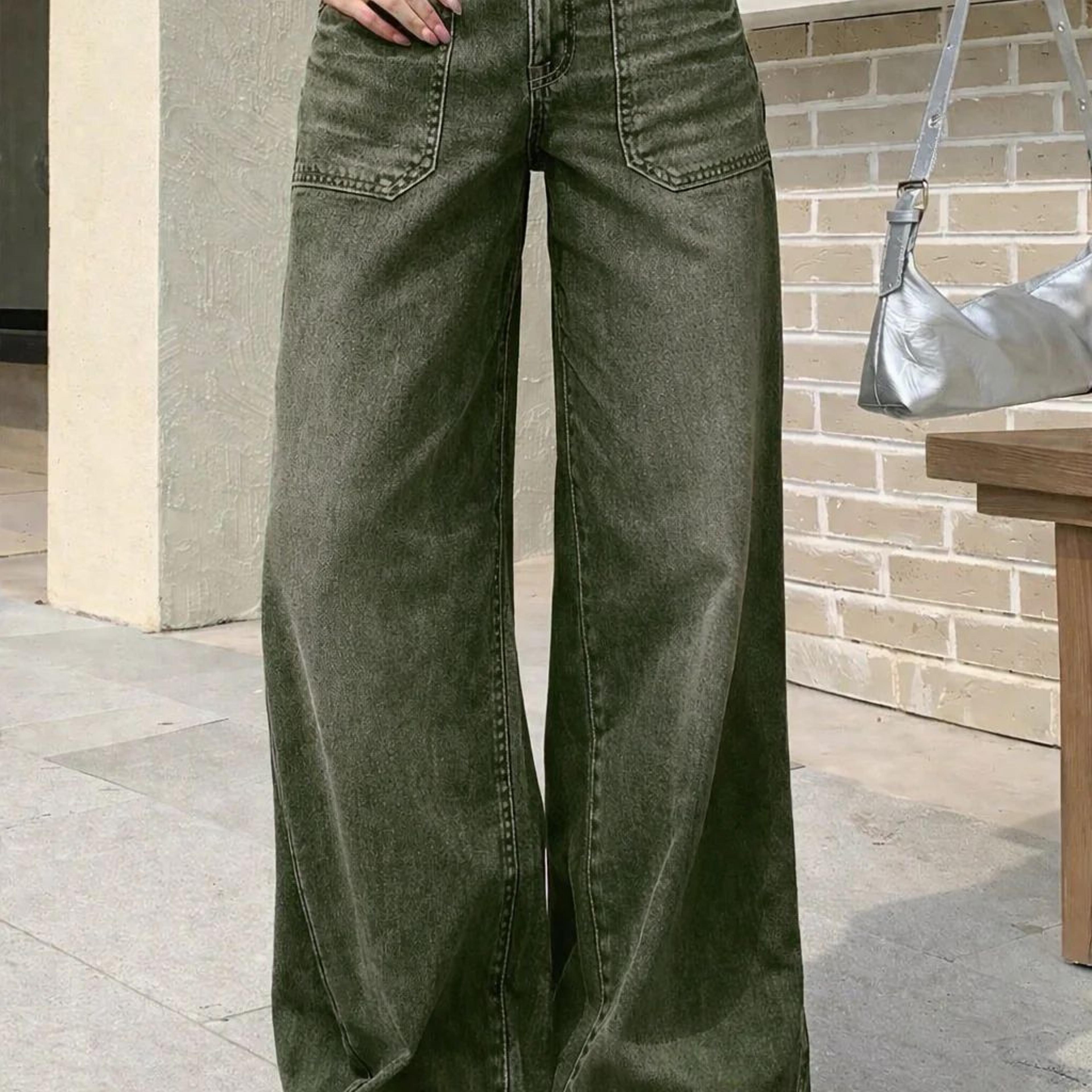 Olive Edit Baggy Wide Leg Jeans