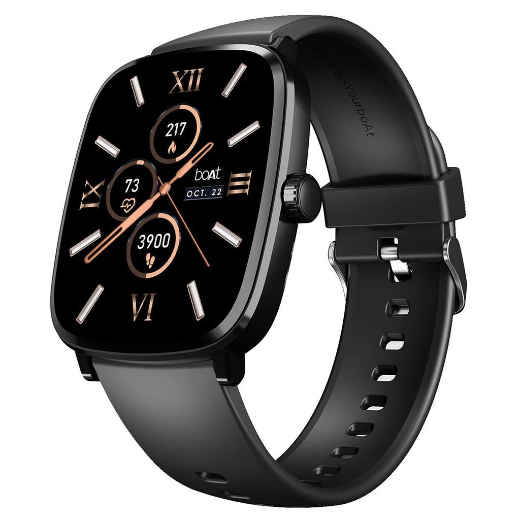 boAt Ultima Regal | Smartwatch with 2.01" Amoled Display, BT Calling, boAt Crest App, Multiple Sports Modes — Active Black