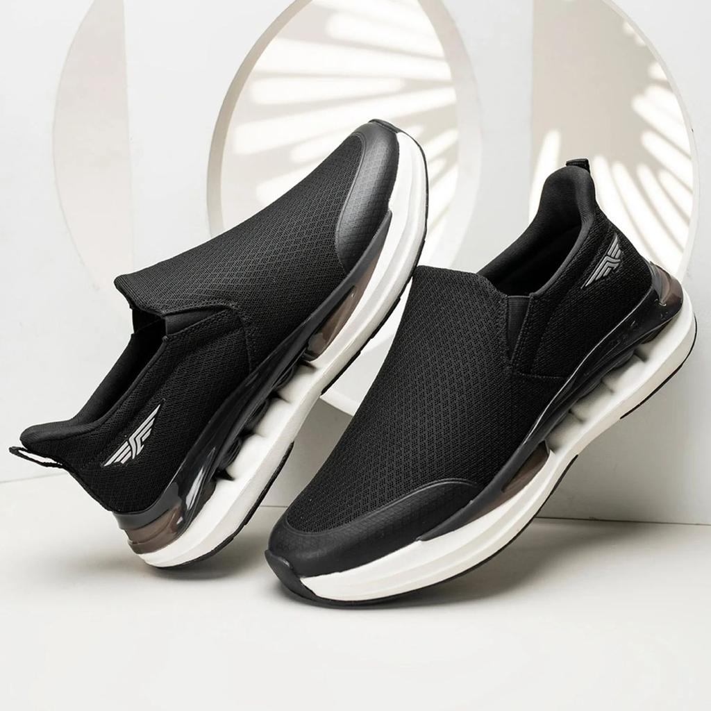 Men's Black and White Walking Slip-On Shoes — photo 6