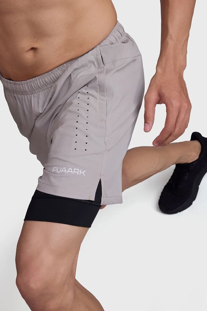 2 in 1 Laser Shorts Beige With Black — photo 3