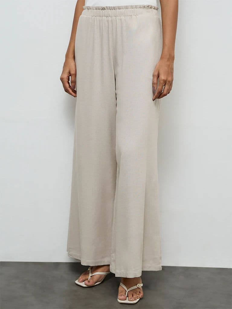 LOV Light Taupe High-Rise Pants — photo 2
