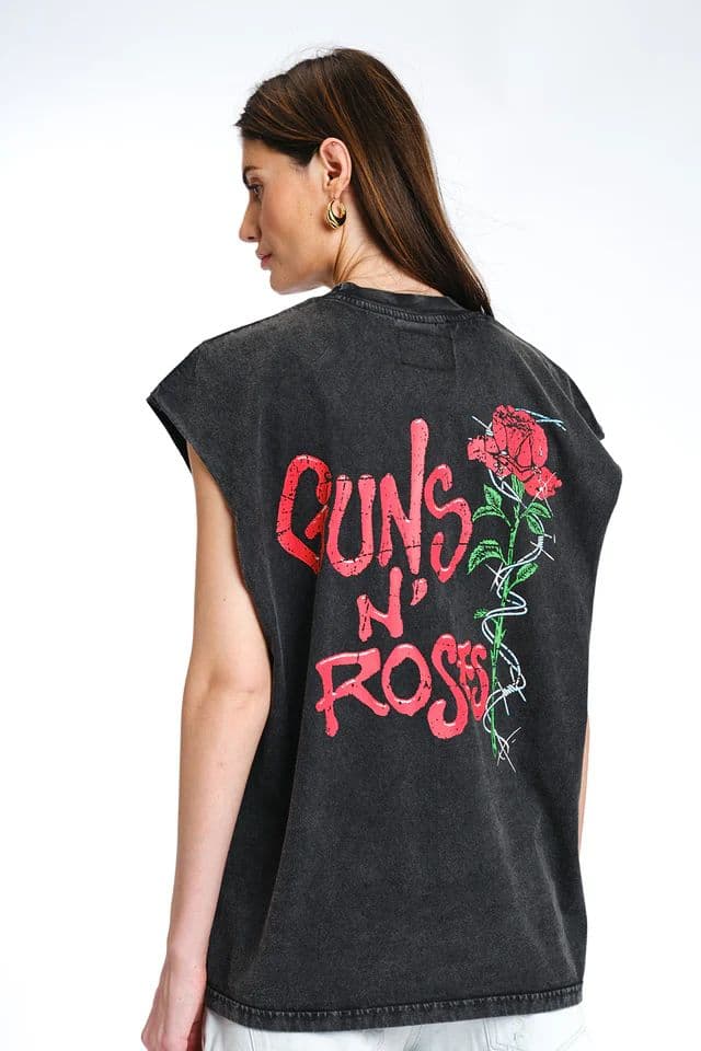 Black Guns N Roses Oversized Tank — photo 10
