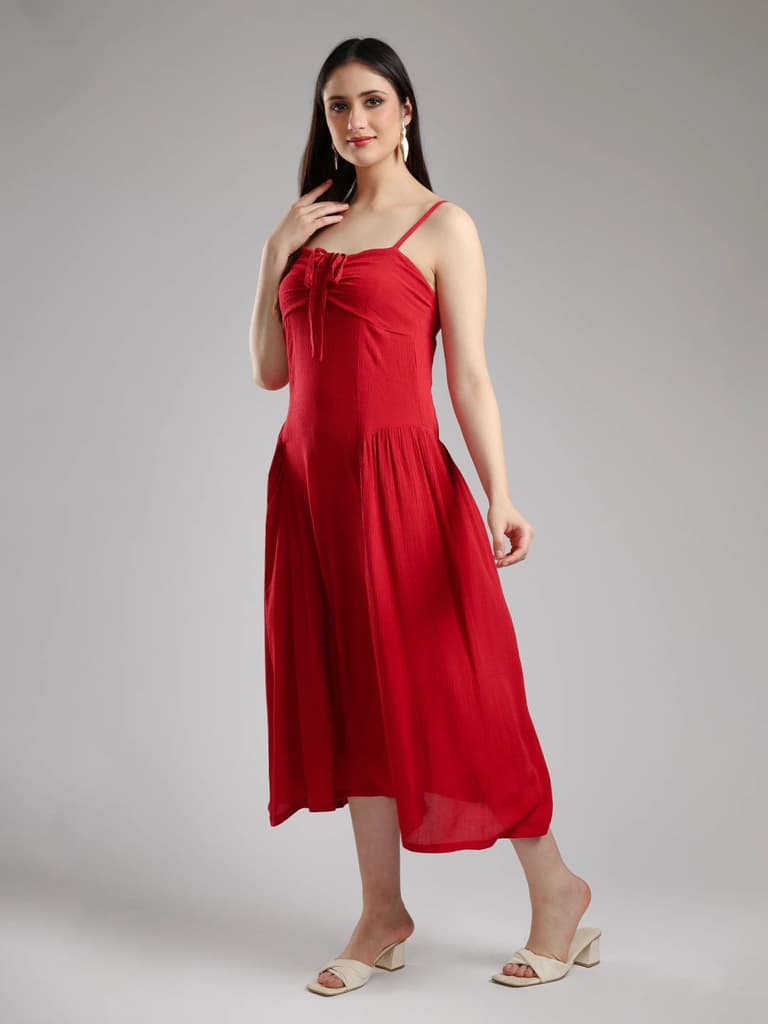Eivan Fit& Flare Dress - Maroon — photo 2