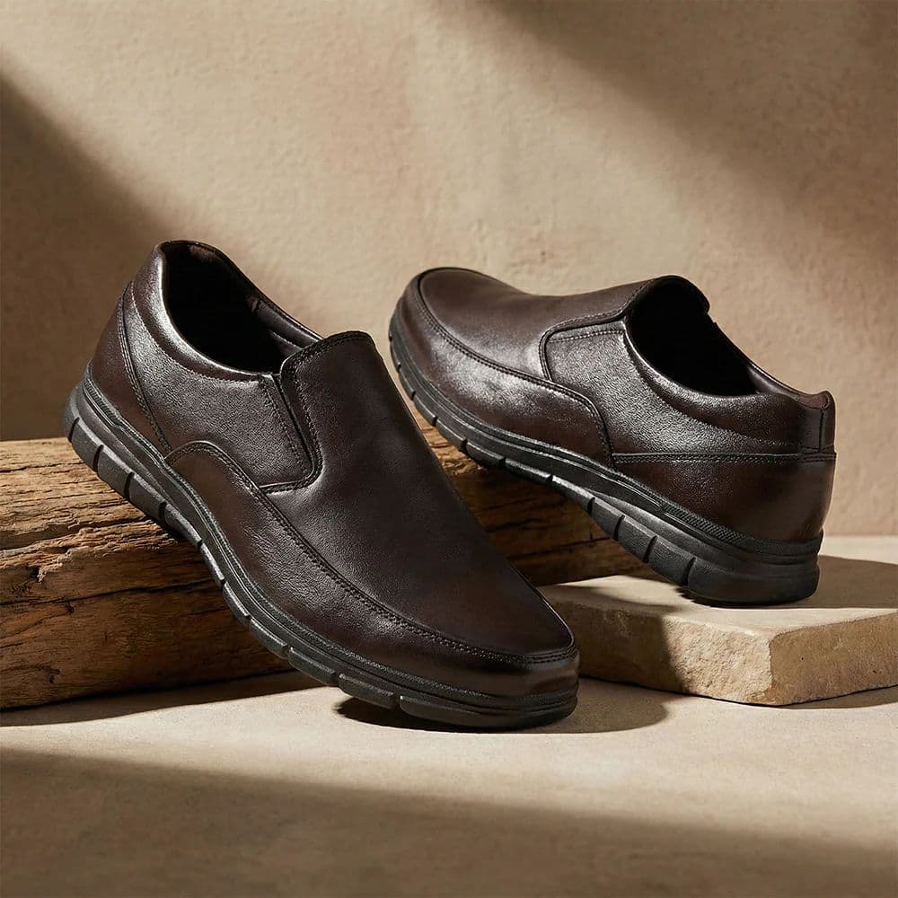 Healers HML-90E Brown Formal Non Lacing Mocassin Shoes for Men — photo 2