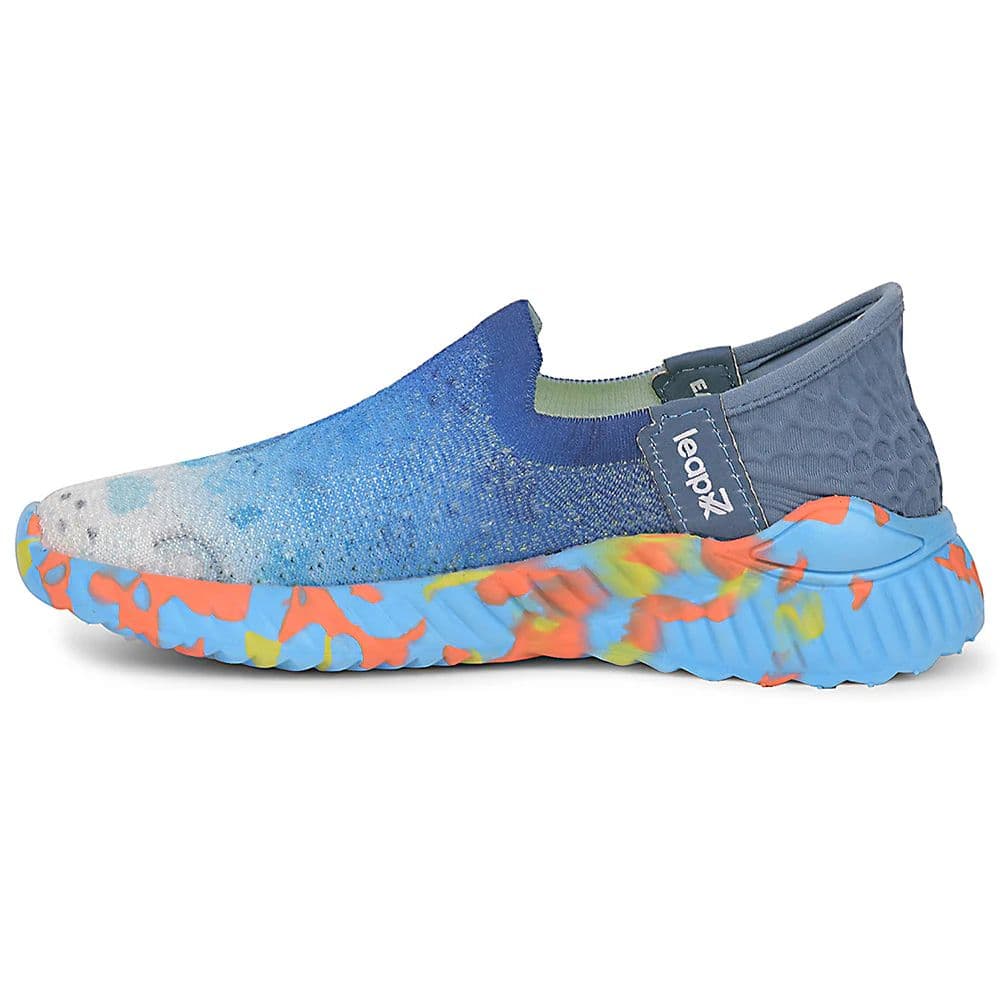 Leap7x Blue Sports Non Lacing Walking Shoes For Kids NITKID-13 By Liberty — photo 3