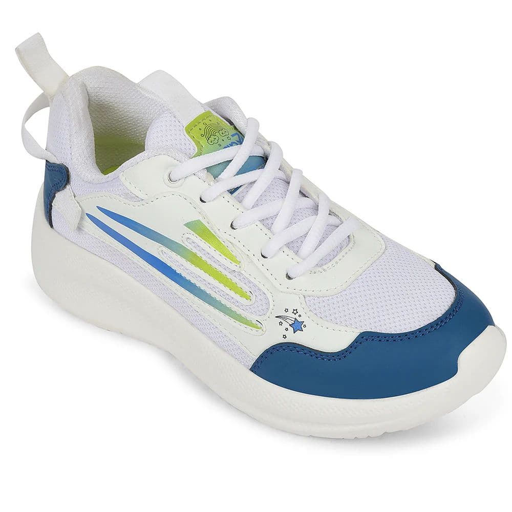 Leap7x White Sports Lacing Running Shoes For Kids RYAN-1L By Liberty — 2/34 / White