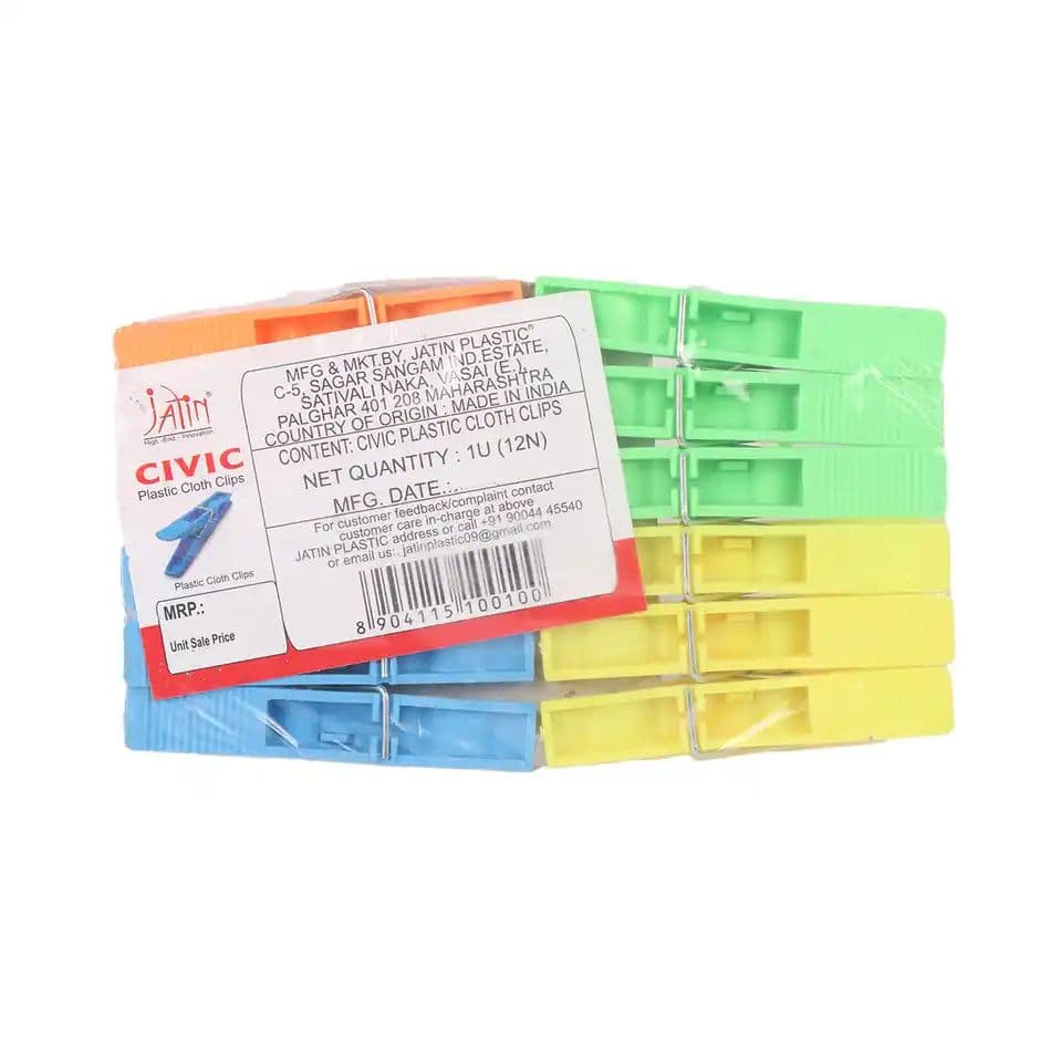 Jatin Civic Plastic Cloth Hanging Clips Set of 12 pcs | Assorted — photo 2