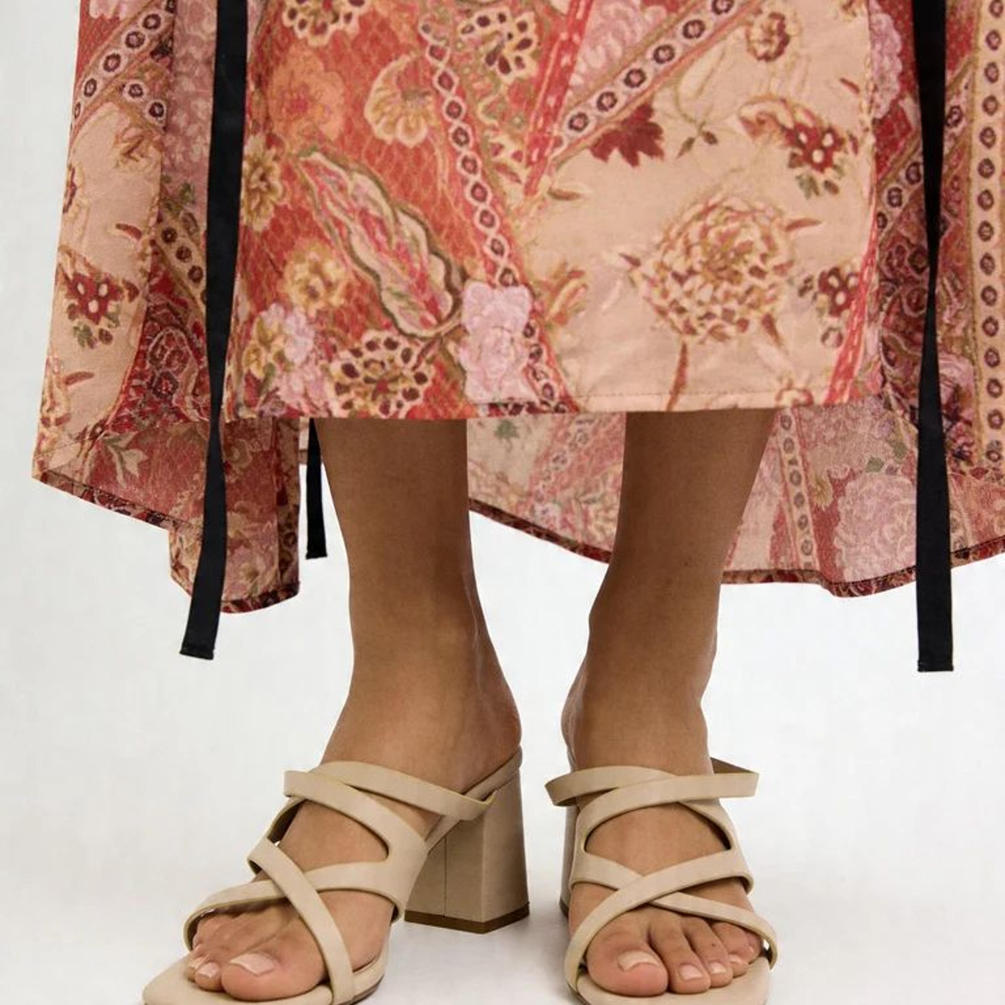 LUNA BLU Ivory Strappy Kitten Heel Sandals