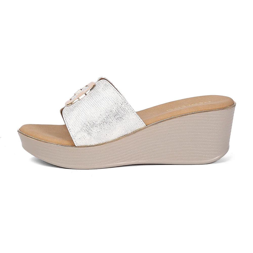 Healers STY-111 Women's Silver Casual Wedge Heeled Sandals - PARTY EDIT Special — photo 5