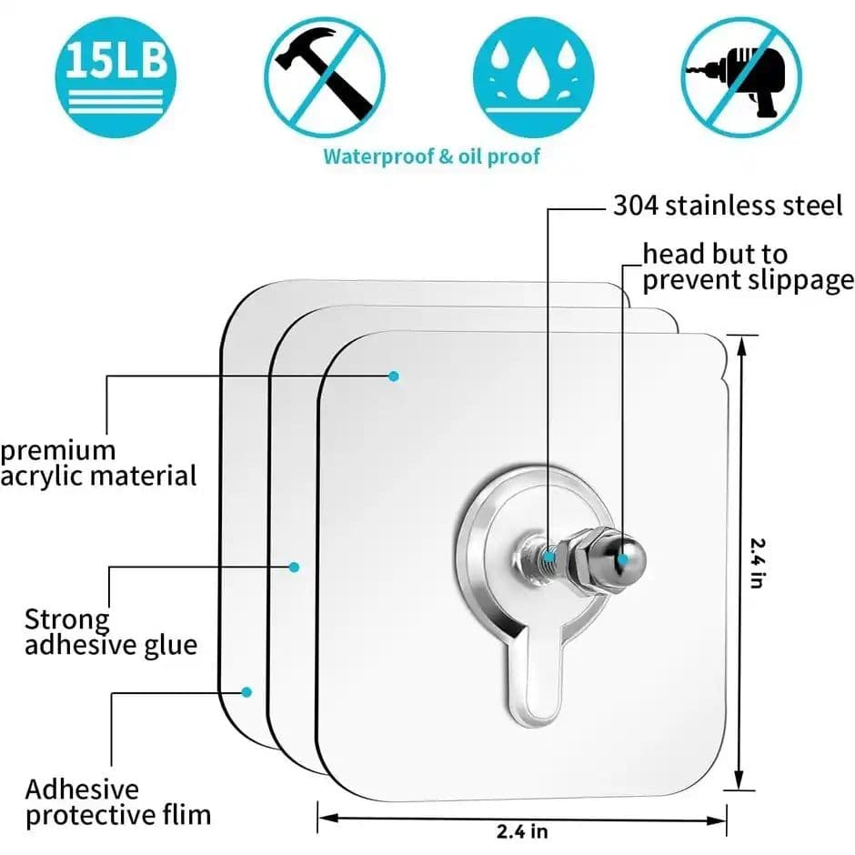 Daluci Frame Hook For Hanging Photos | Artwork | and Wall Decor | Pack Of 10