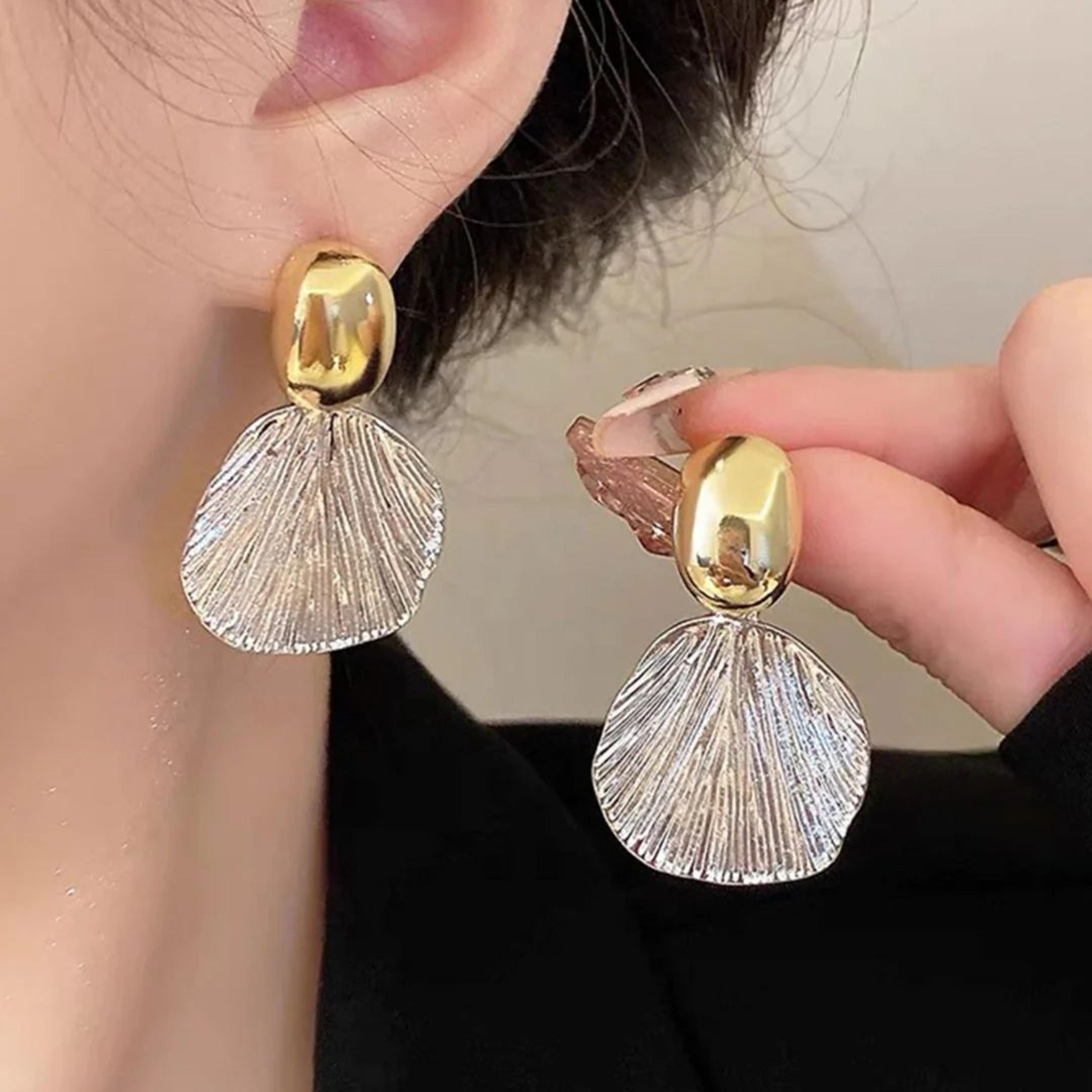 Metal Mirage Earrings – Glam Shell Drop