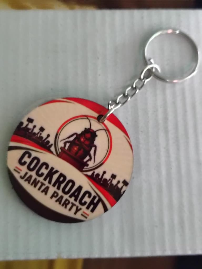 Cockroach Janta Party Satirical Keychain