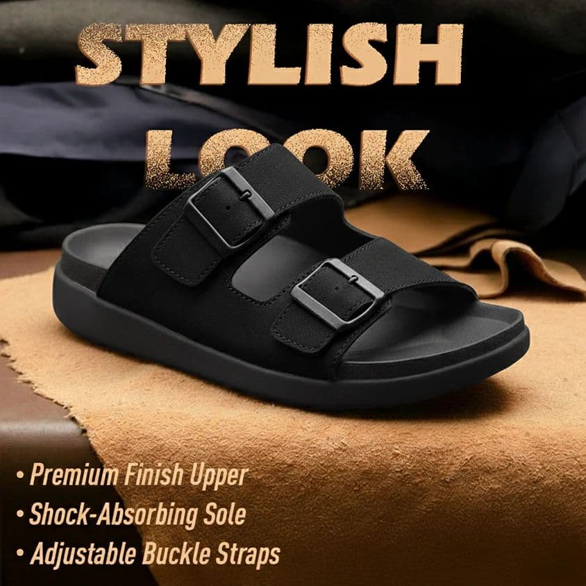 Healers VAL-36E Black Casual Slip on Slipper For Men By Liberty — photo 2