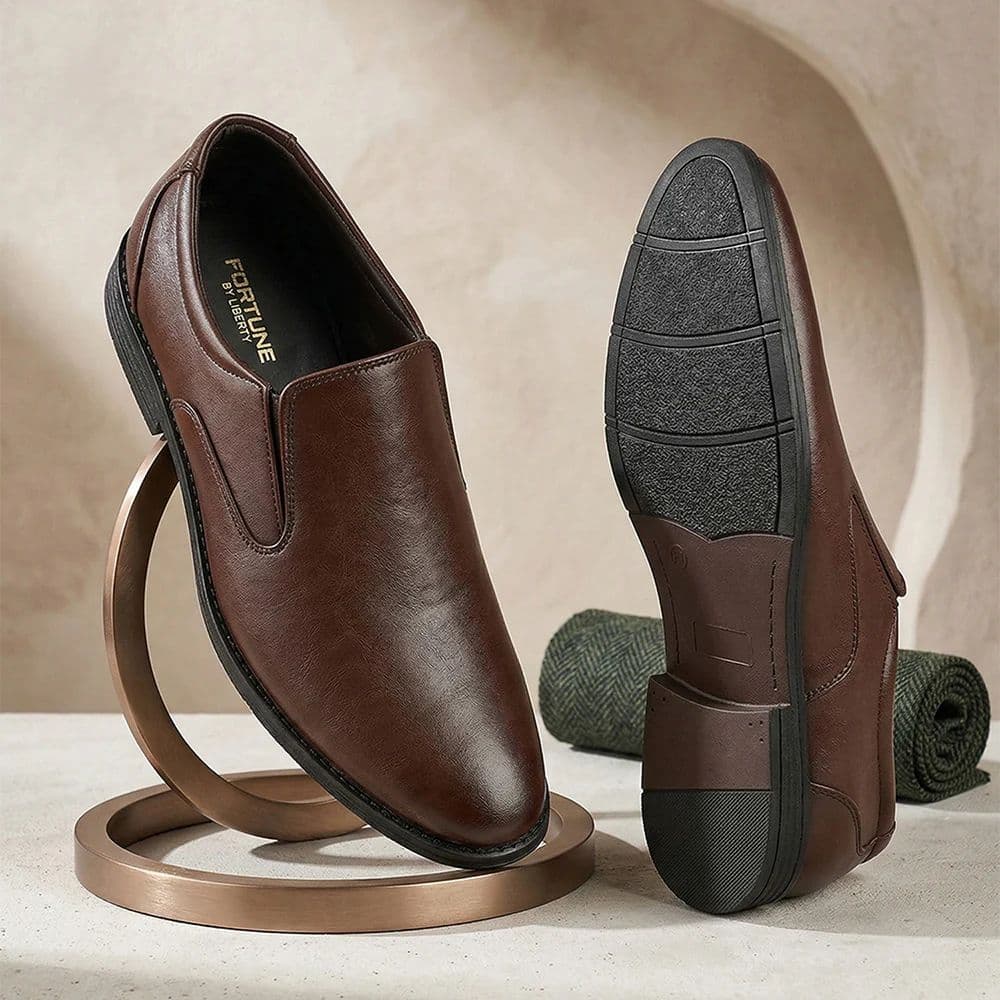 Fortune HML-87E Brown Formal Non Lacing Mocassin Shoes for Men — photo 2