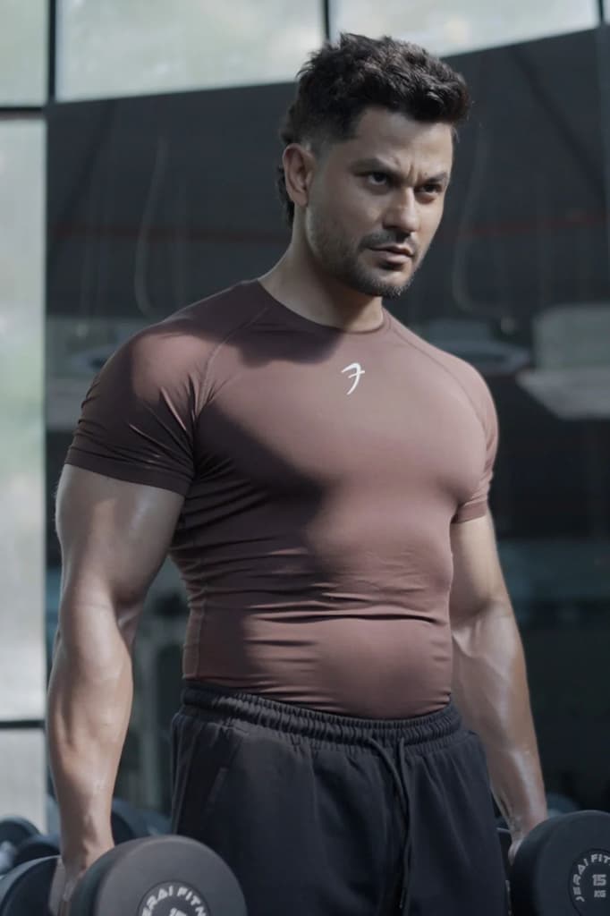 Compression T-shirt Brown — S