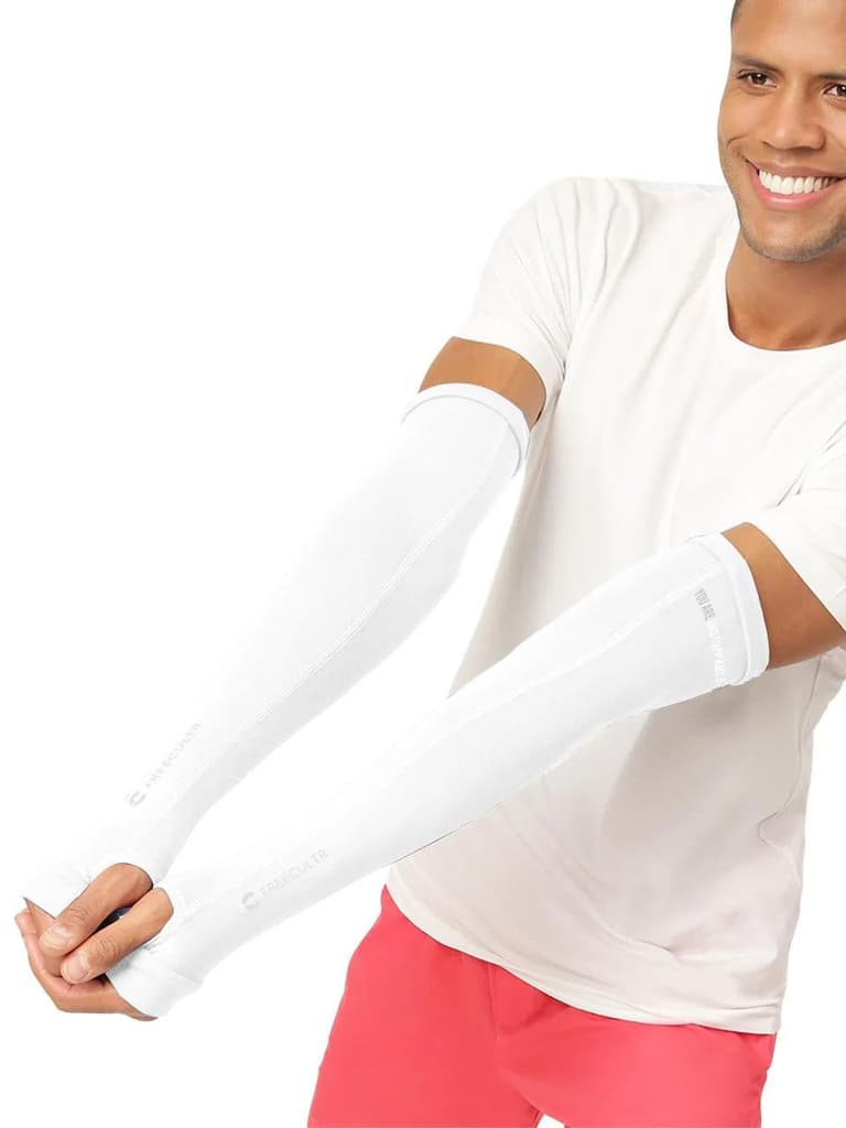 Unisex White Arm Sleeves (Pack of 1) — photo 2