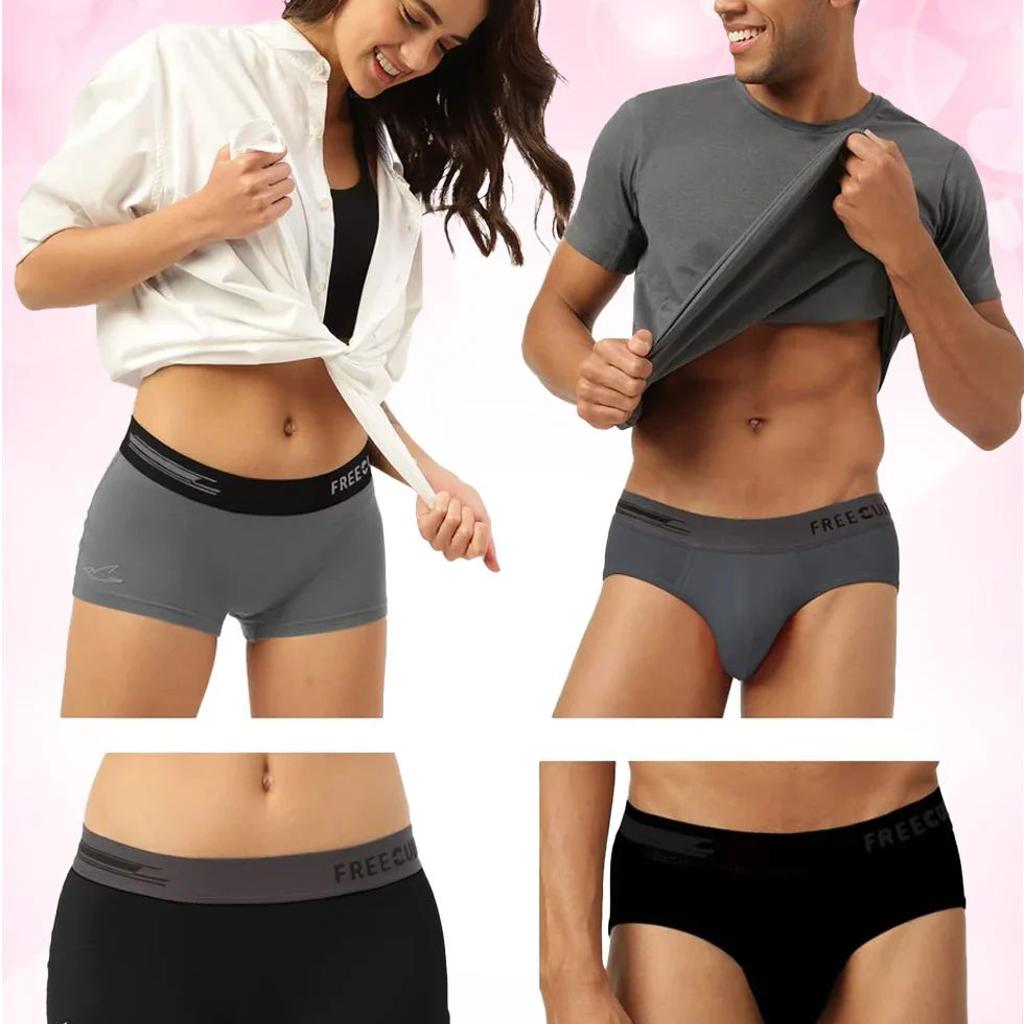 Men's Brief & Women's Boy Shorts Combo (Pack of 4)