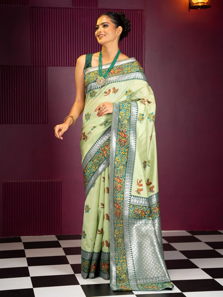 Mimosa Women's Woven Design Banarasi Style Art Silk Saree With Blouse Piece : SA00001992PSFREE — photo 3