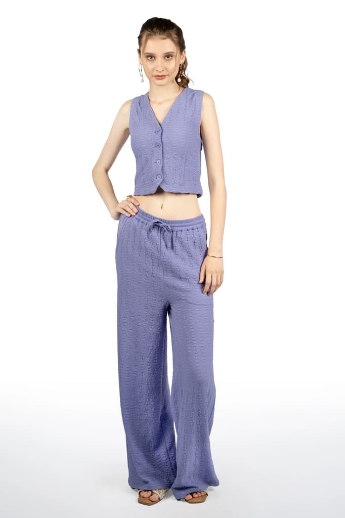 Sleeveless Co-Ord Set for Women – V-Neck, Solid Poly Spandex, Indian Style — photo 3
