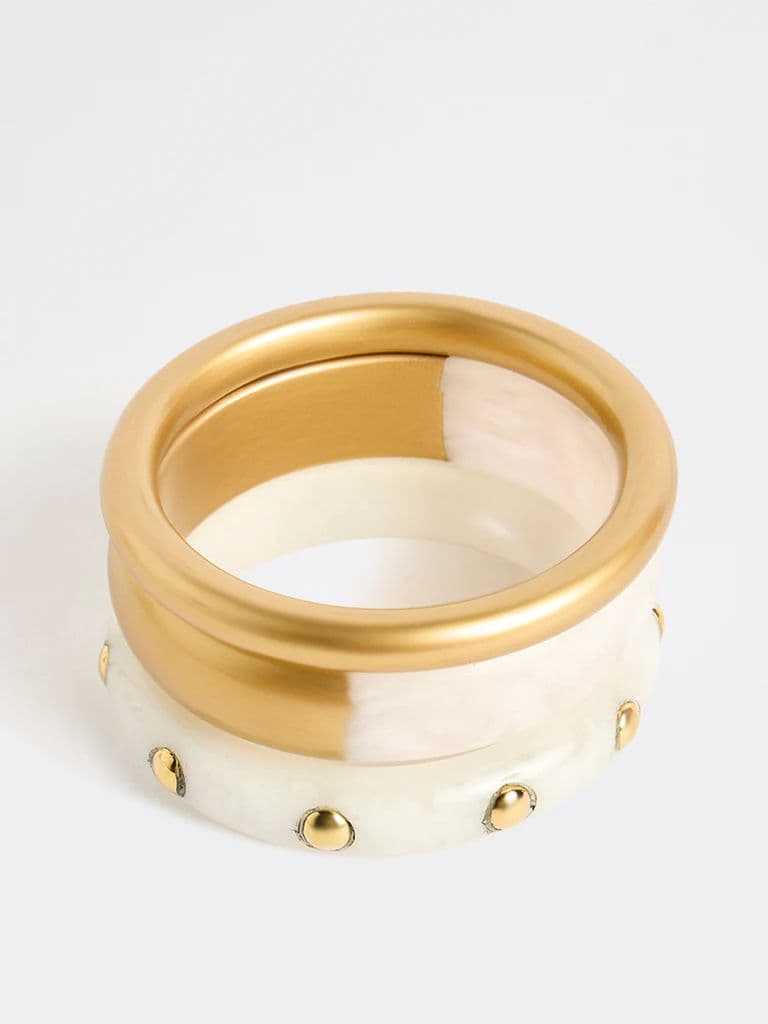 Westside Accessories Gold Resin and Metal Bangles - Set of 3 — photo 2
