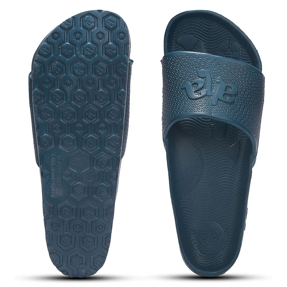 A-HA DOCTOR-2M Teal Blue Casual Slip on Slides for Men by Liberty — photo 4