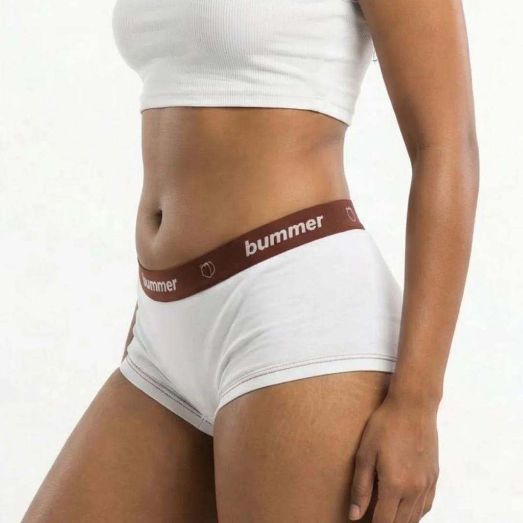 Cotton Stretch Boy Shorts - Blanc — photo 8