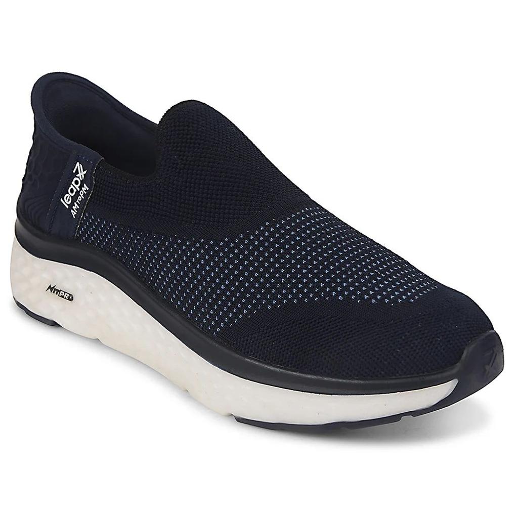 Leap7x Navy Blue Sports Non Lacing Walking Shoes For Men NITRUN-13 By Liberty