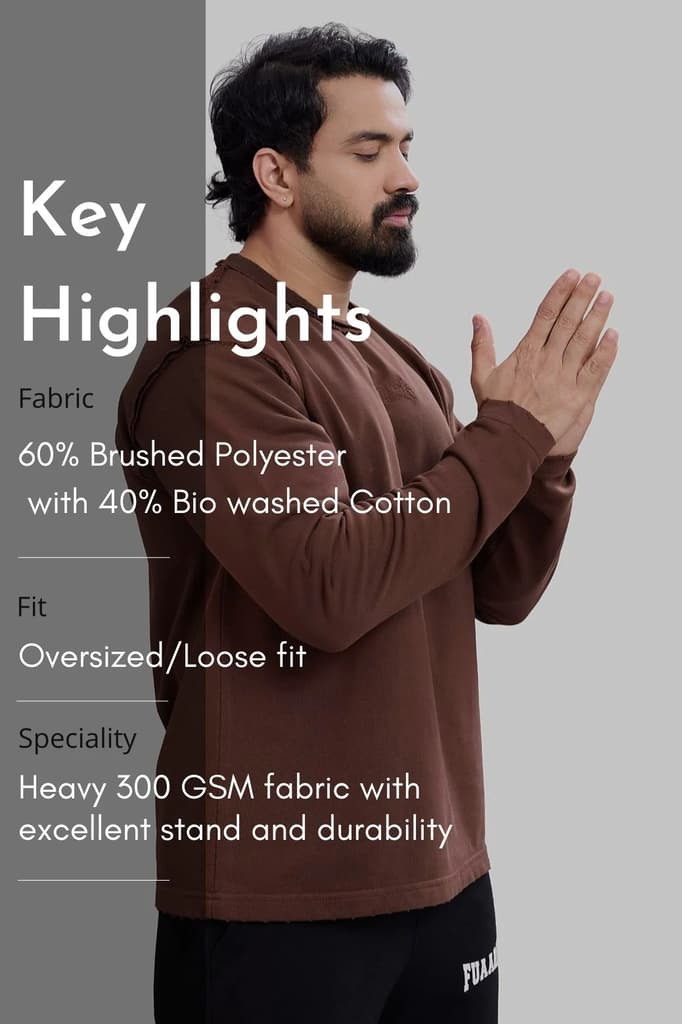 Shell Raw Sweatshirt Brown — photo 7